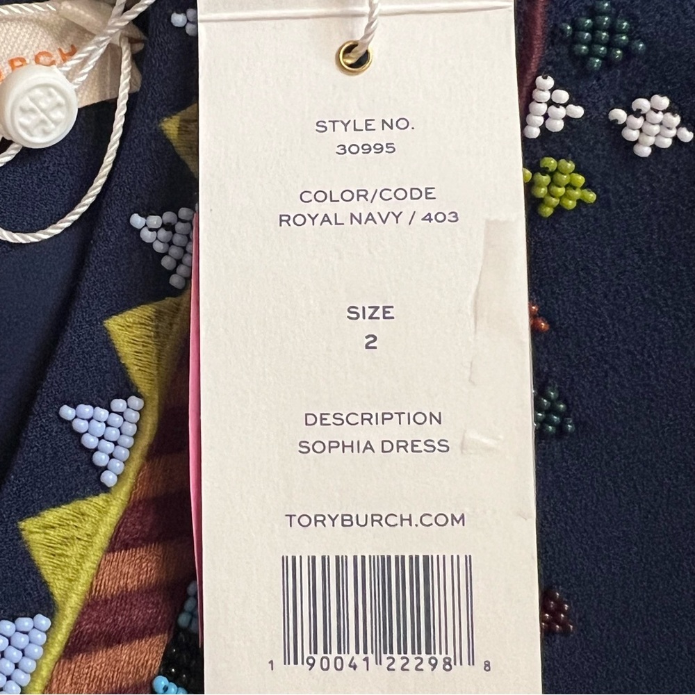 NWT Tory Burch Embroidered & Beaded Sophia Dress - Picture 6 of 6